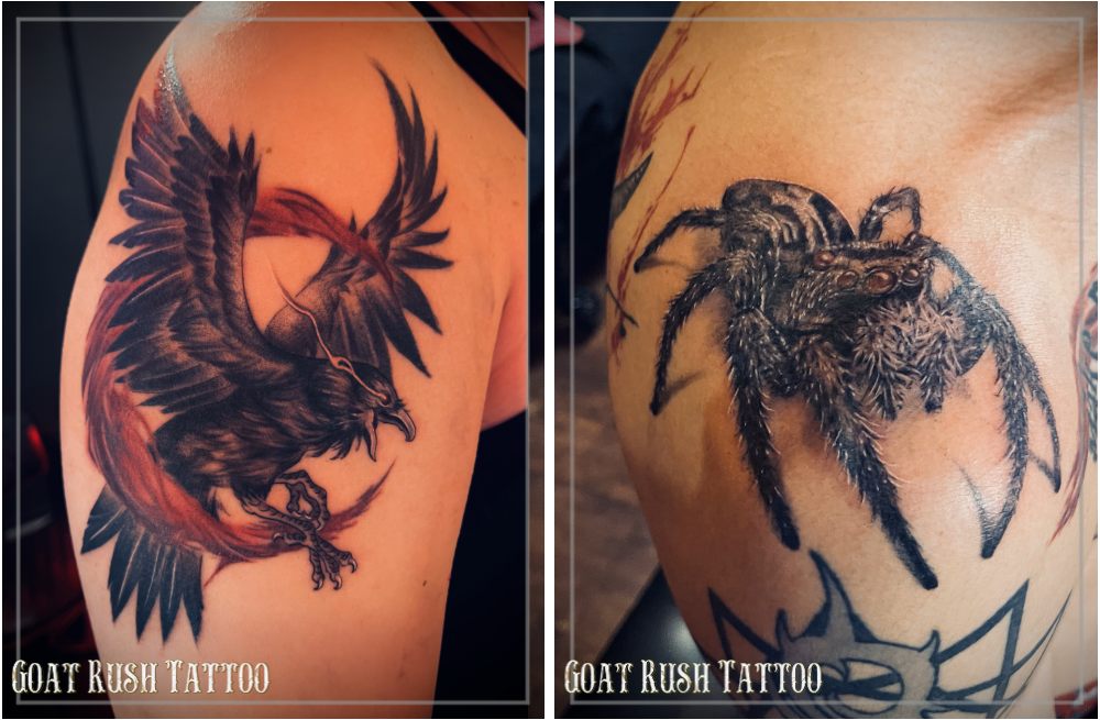 カラスのタトゥー・蜘蛛のタトゥー カラスのタトゥー・蜘蛛のタトゥー