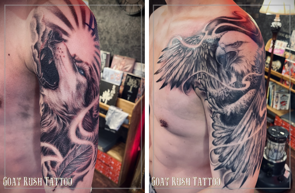 狼のタトゥー イーグルのタトゥー 狼のタトゥー イーグルのタトゥー